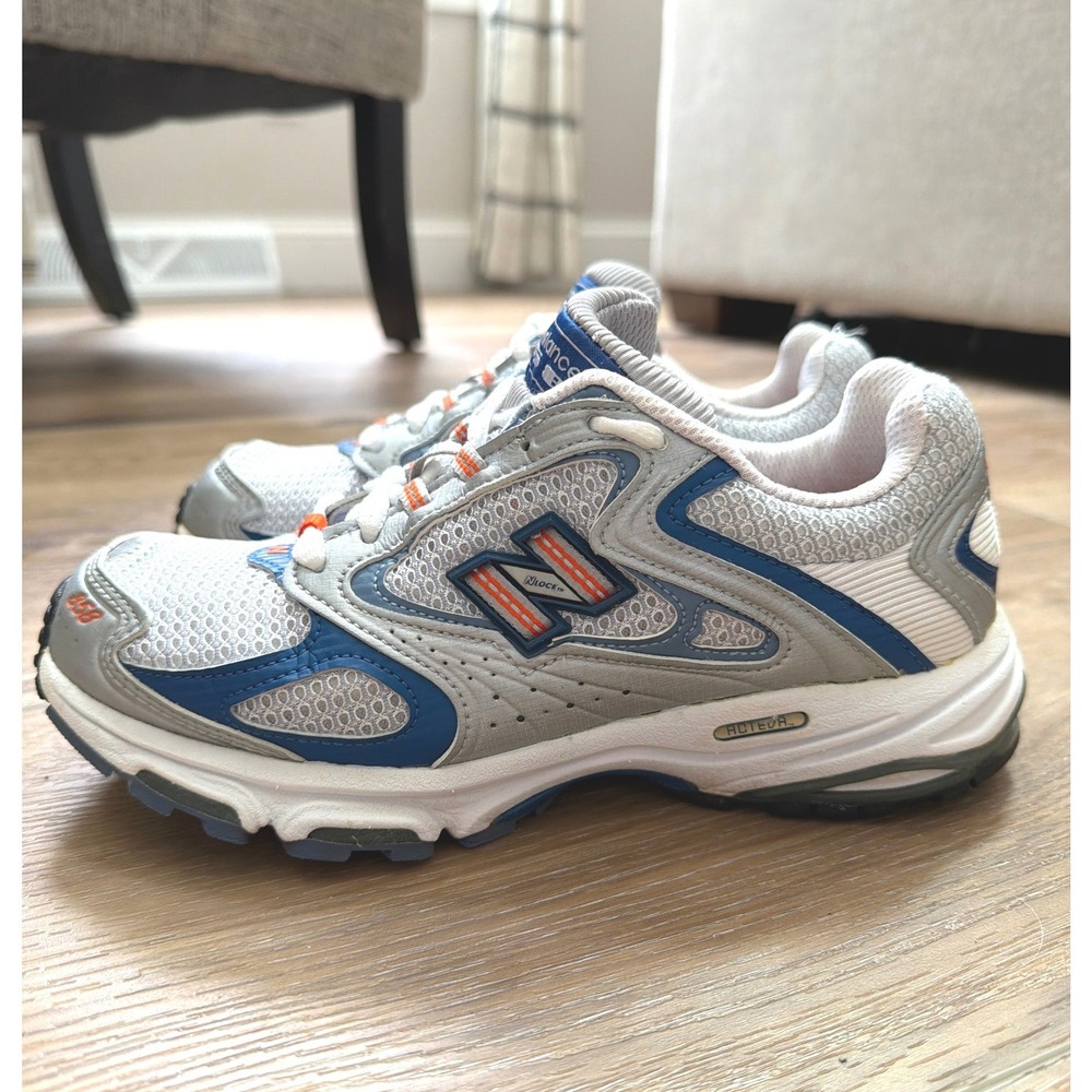 New Balance Women's 6 Wide Trail Running Shoes Gray Blue Orange Sneakers WR858ST